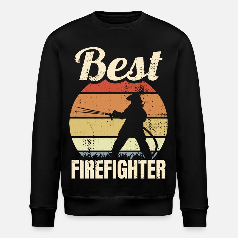 Great firefighter - Stanley/Stella ROLLER Unisex Organic Sweatshirt - black