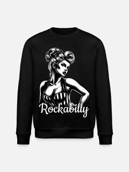 Rockabilly Wife Gift - Stanley/Stella ROLLER Unisex Organic Sweatshirt - black