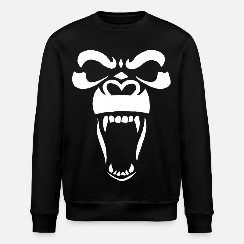 Gorille blanc - Sweat bio ROLLER Stanley/Stella Unisexe - noir