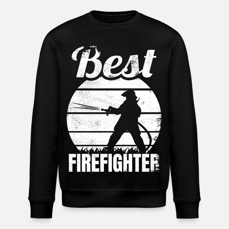Best Firefighter - Stanley/Stella ROLLER Unisex Organic Sweatshirt - black