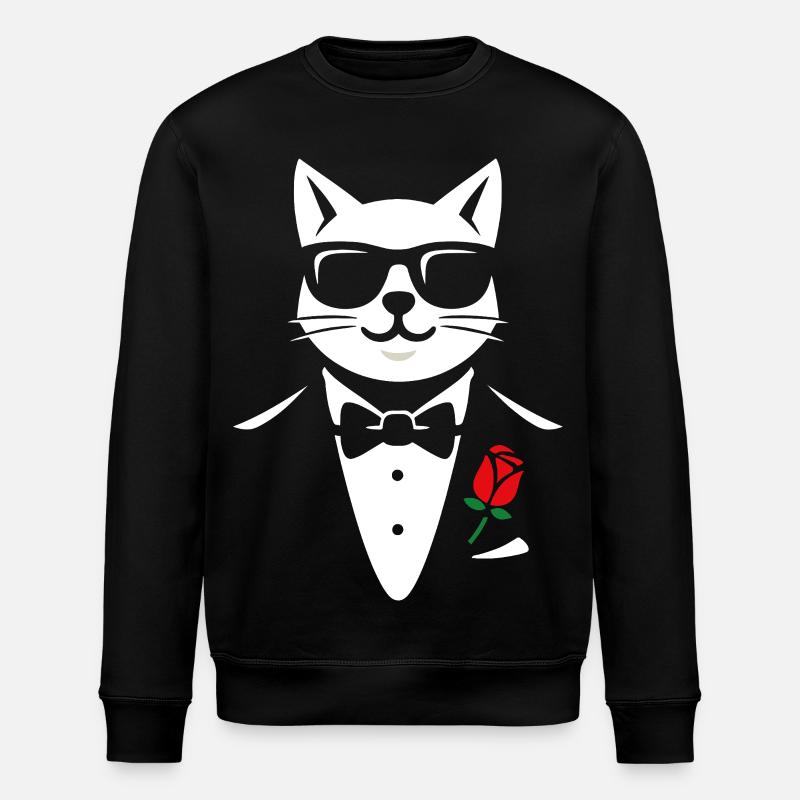 The Cool Cat - Stanley/Stella Unisex Bio-Sweatshirt ROLLER - Schwarz