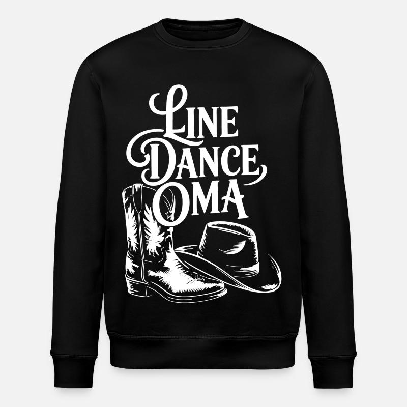 Line Dance Grandma Illustration - Stanley/Stella ROLLER Unisex Organic Sweatshirt - black