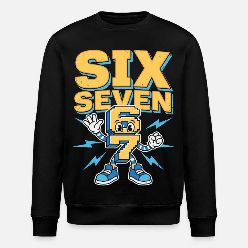 Meme 67 Six Seven 6 7 - Stanley/Stella ROLLER Unisex Organic Sweatshirt - black