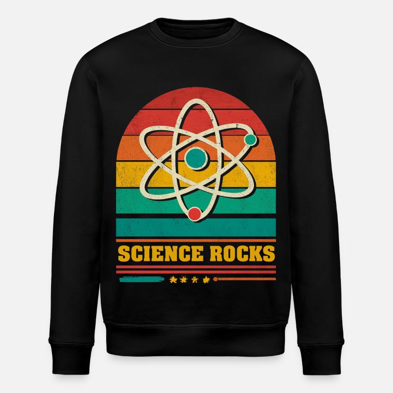 Wissenschaft im Regenbogen-Atom - Stanley/Stella Unisex Bio-Sweatshirt ROLLER - Schwarz