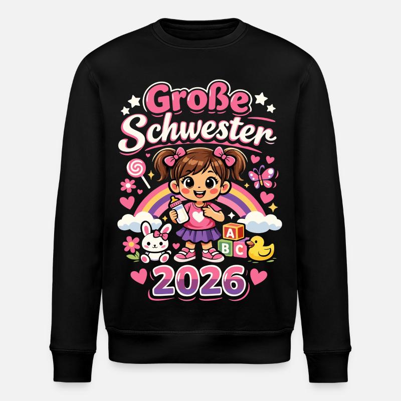 große schwester 2026 - Stanley/Stella Unisex Bio-Sweatshirt ROLLER - Schwarz