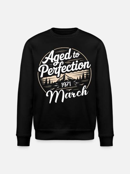 Birthday present march 1971 - Stanley/Stella ROLLER Unisex Organic Sweatshirt - black