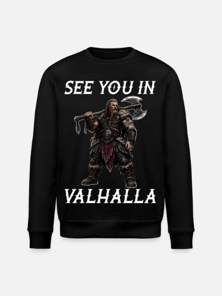 Wir sehen uns in Walhalla - Stanley/Stella Unisex Bio-Sweatshirt ROLLER - Schwarz