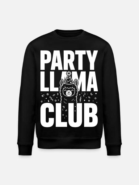 Party Llama Club – Feierlaune - Stanley/Stella Unisex Bio-Sweatshirt ROLLER - Schwarz