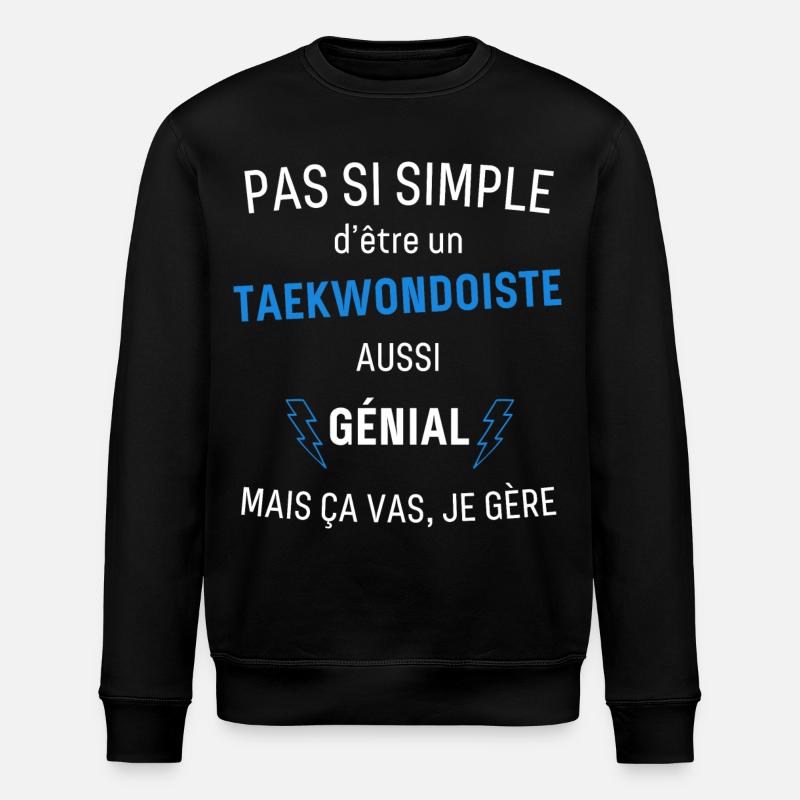 Awesome Taekwondo Athlete - Stanley/Stella ROLLER Unisex Organic Sweatshirt - black