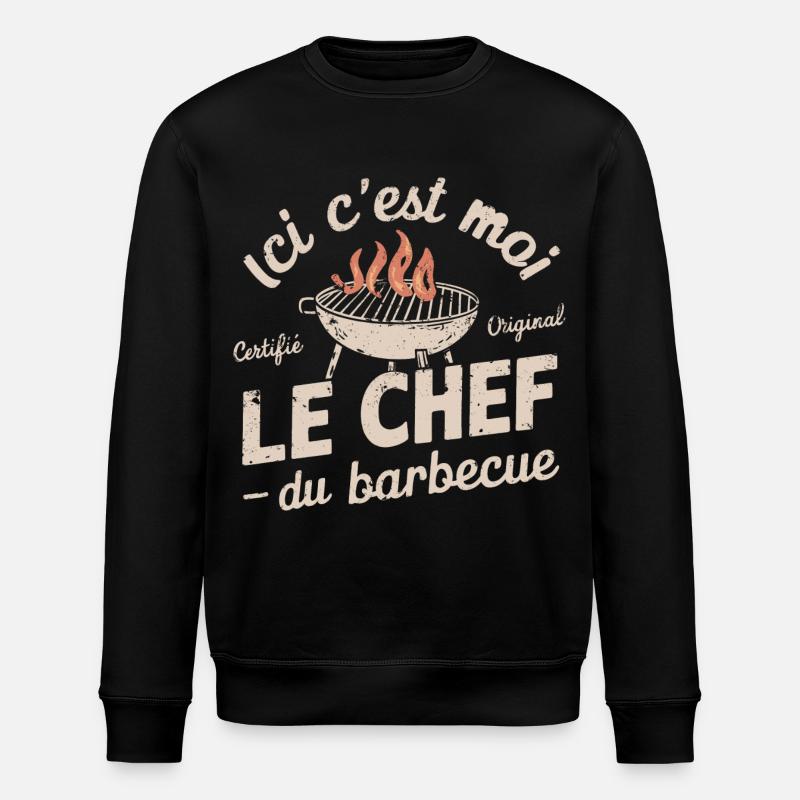 Der Grillchef - Stanley/Stella Unisex Bio-Sweatshirt ROLLER - Schwarz