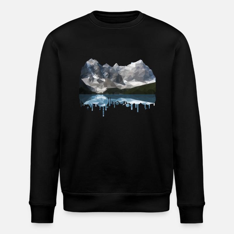 Mountains Low Poly - Stanley/Stella Unisex Bio-Sweatshirt ROLLER - Schwarz