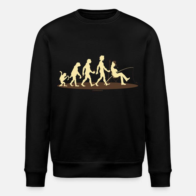 FUN - Evolution Angler - Geschenk - Bestseller - Stanley/Stella Unisex Bio-Sweatshirt ROLLER - Schwarz