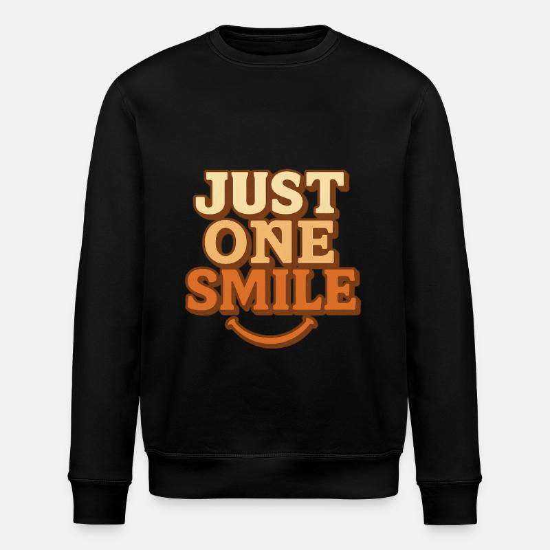 ''JUST ONE SMILE'' - Stanley/Stella ROLLER Unisex Organic Sweatshirt - black