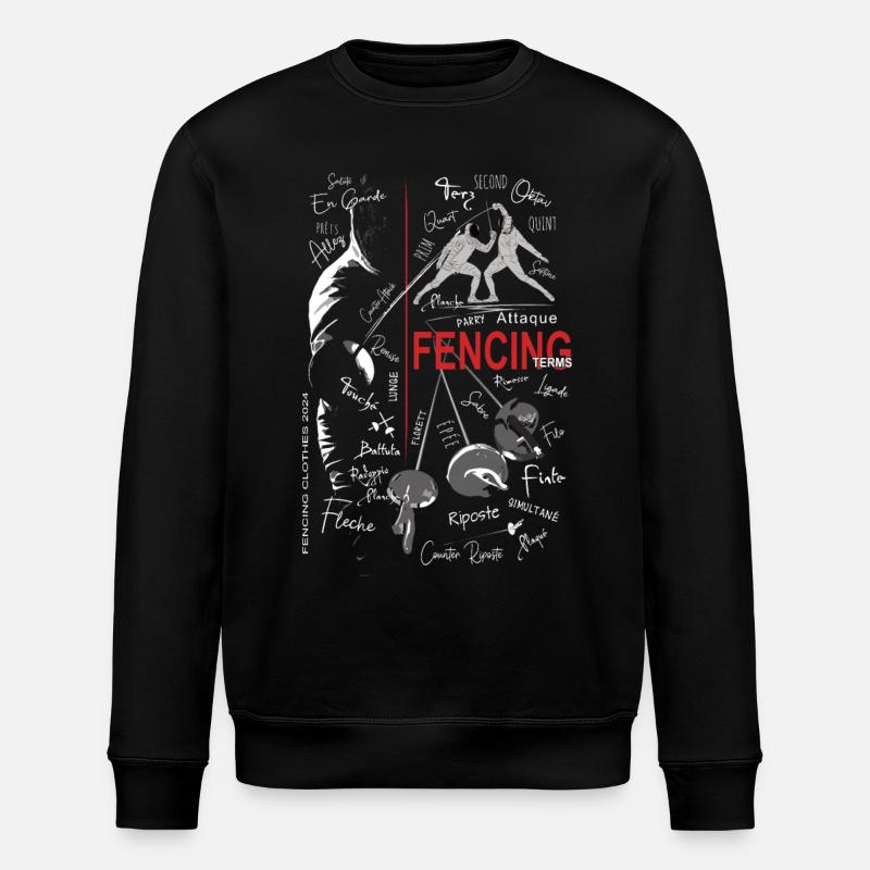 Fechten Begriffe Training Geschenk - Stanley/Stella Unisex Bio-Sweatshirt ROLLER - Schwarz
