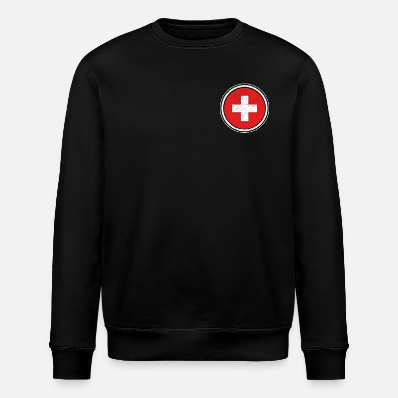 Suisse - Croix suisse - Sweat bio ROLLER Stanley/Stella Unisexe - noir