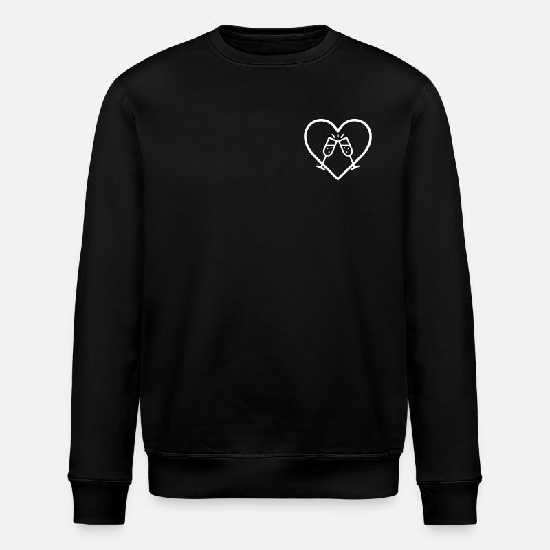 Funkelnde Gläser Herz Toast Bubbles - Stanley/Stella Unisex Bio-Sweatshirt ROLLER - Schwarz