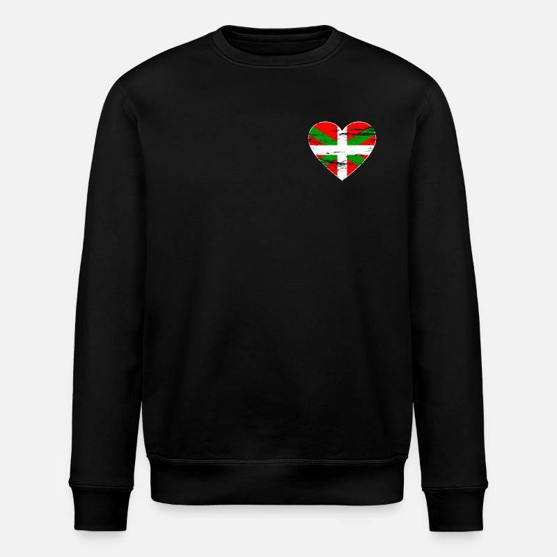 Drapeau basque coeur utilisé - Sweat bio ROLLER Stanley/Stella Unisexe - noir