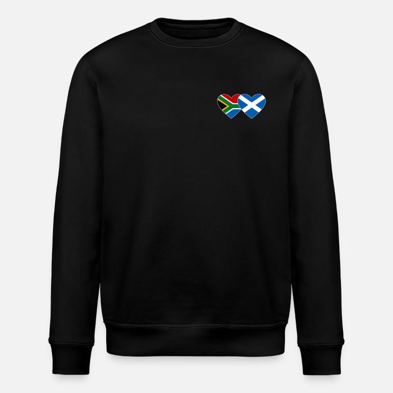 Südafrika Schottland Flagge Herz - Stanley/Stella Unisex Bio-Sweatshirt ROLLER - Schwarz