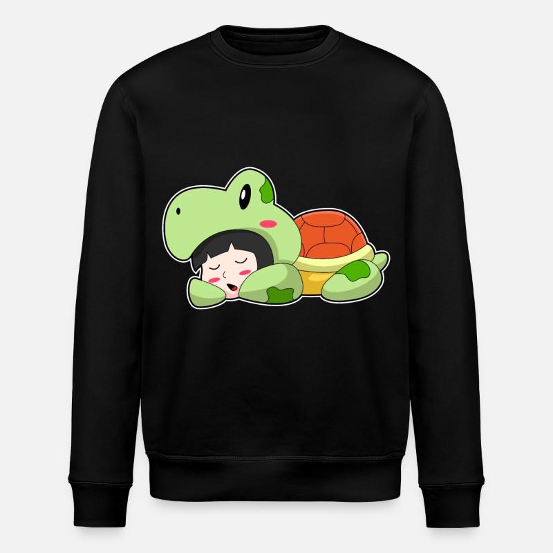 Turtle sleeping - Stanley/Stella ROLLER Unisex Organic Sweatshirt - black