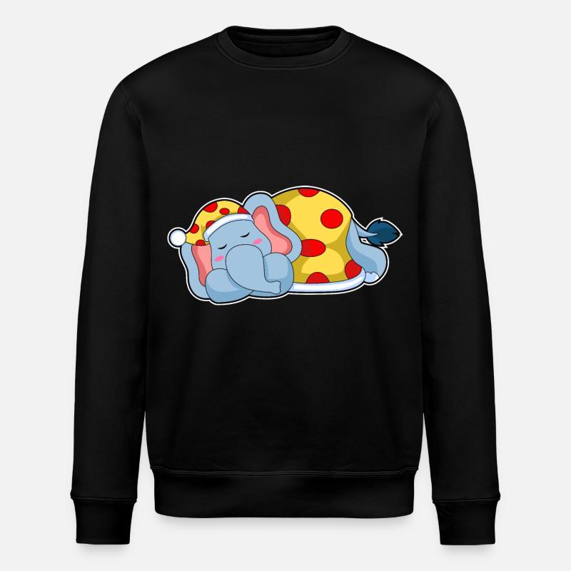 Elephant Sleeping Pajamas - Stanley/Stella ROLLER Unisex Organic Sweatshirt - black
