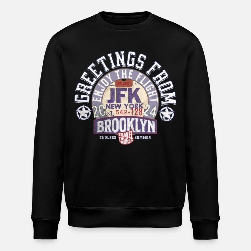 Grüße aus Brooklyn - Stanley/Stella Unisex Bio-Sweatshirt ROLLER - Schwarz