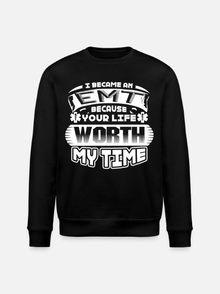EMT I Became An EMT - Stanley/Stella ROLLER Unisex Organic Sweatshirt - black