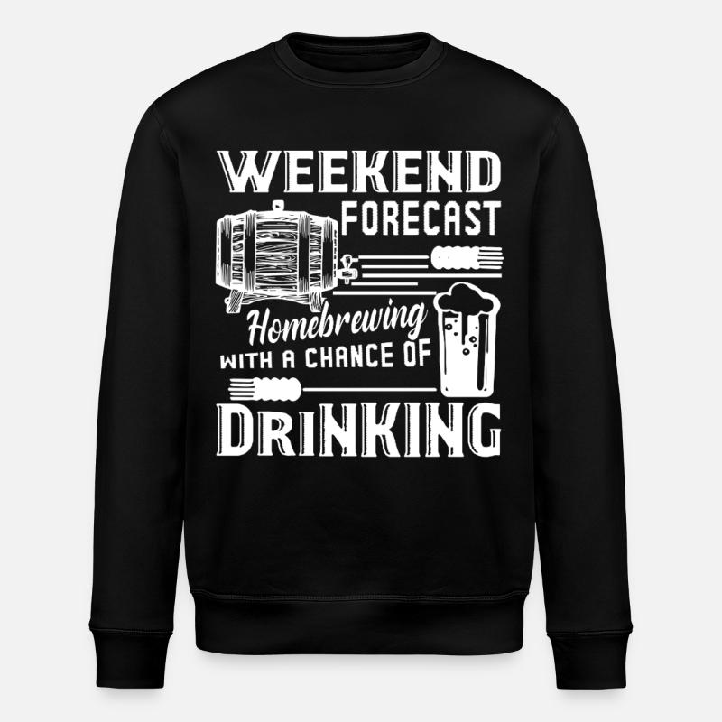 Homebrewing Weekend Forecast - Stanley/Stella ROLLER Unisex Organic Sweatshirt - black