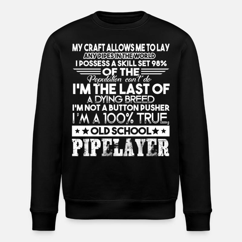 Pipelayer Job Old School - Stanley/Stella ROLLER Unisex Organic Sweatshirt - black