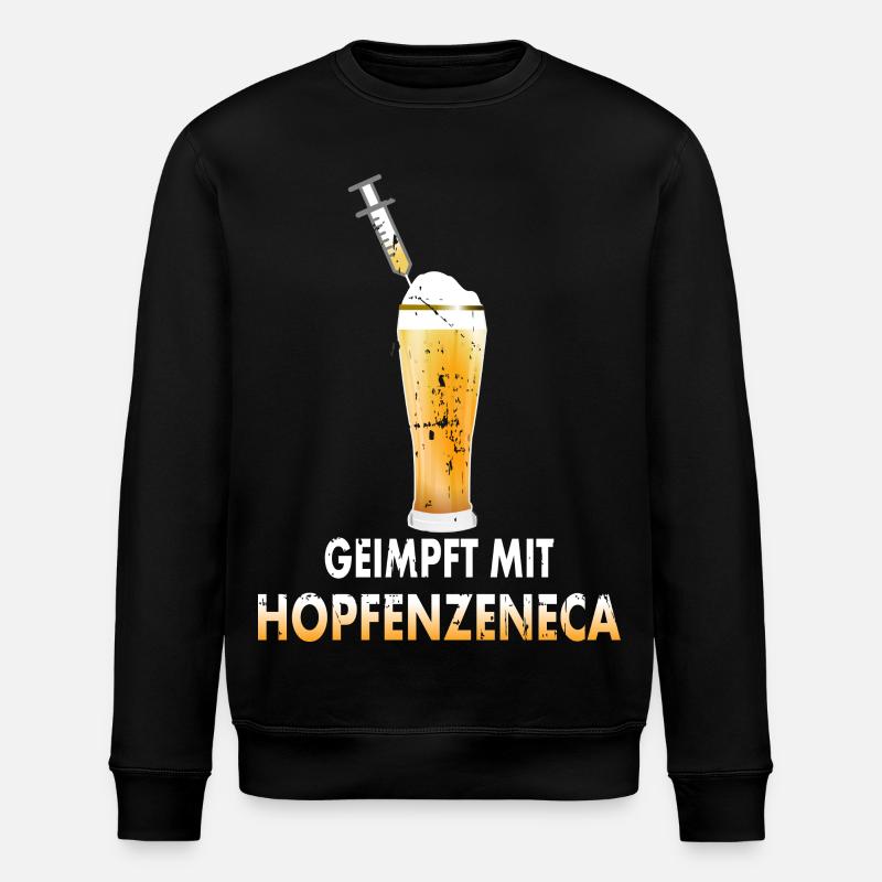Geimpft mit Hopfenzeneca - Stanley/Stella Unisex Bio-Sweatshirt ROLLER - Schwarz