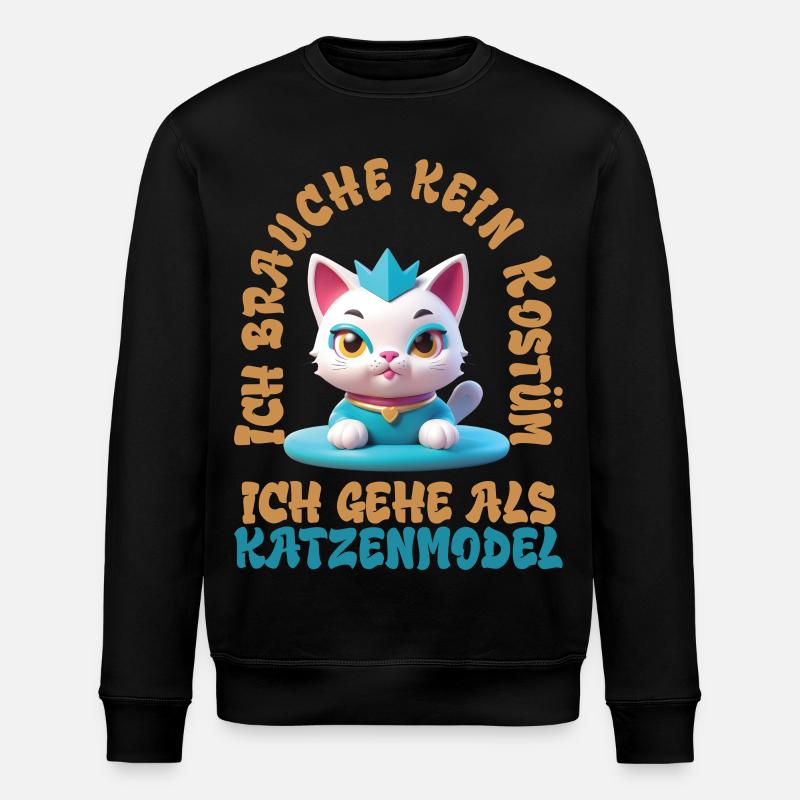 Katzenmodel - Karneval - Stanley/Stella Unisex Bio-Sweatshirt ROLLER - Schwarz