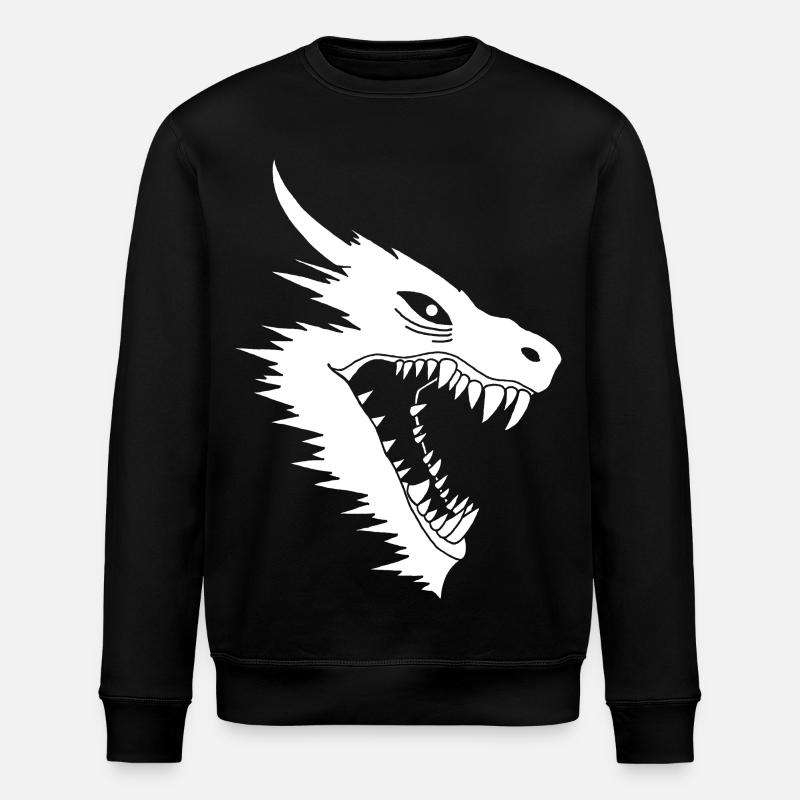 White Dragon's Attack - Stanley/Stella ROLLER Unisex Organic Sweatshirt - black