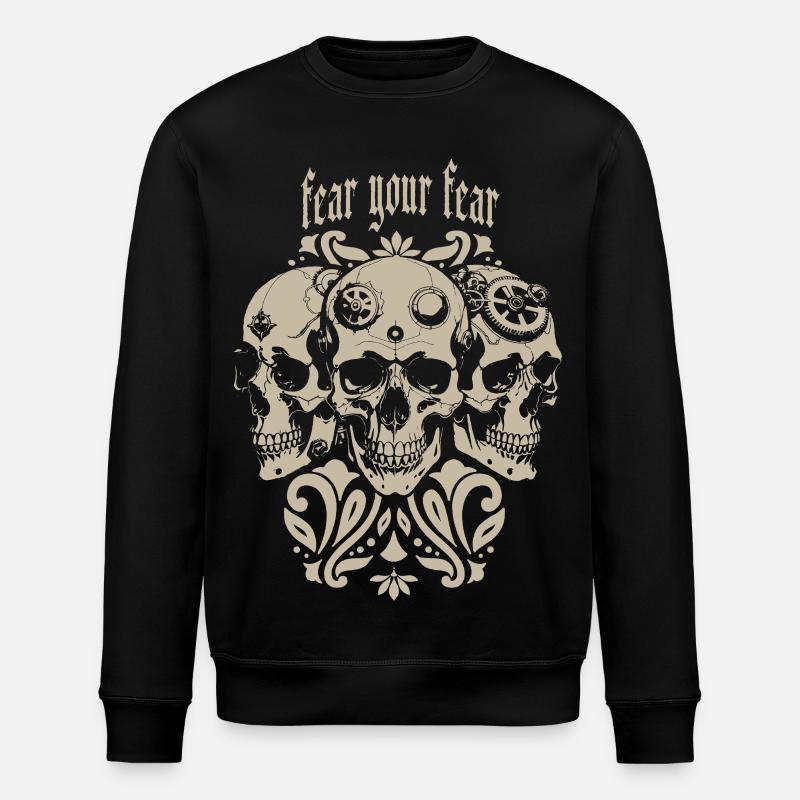 Drei Skulls - Stanley/Stella Unisex Bio-Sweatshirt ROLLER - Schwarz