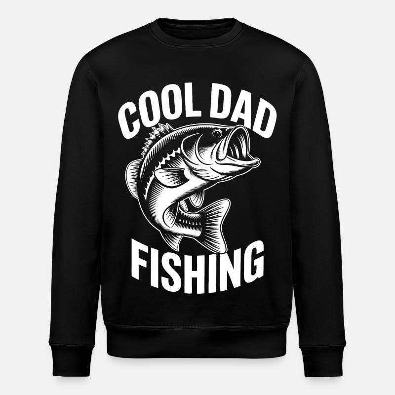 Motif de pêche cool pour papa - Sweat bio ROLLER Stanley/Stella Unisexe - noir