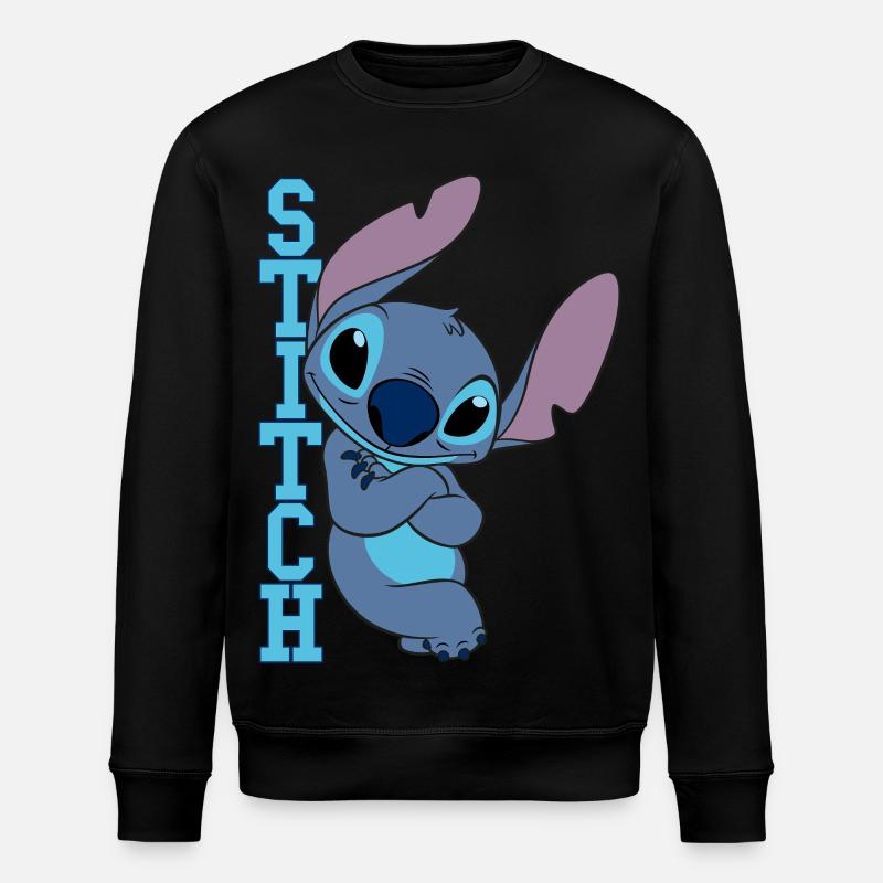 Lilo & Stitch Schriftzug Mit Stitch - Stanley/Stella Unisex Bio-Sweatshirt ROLLER - Schwarz