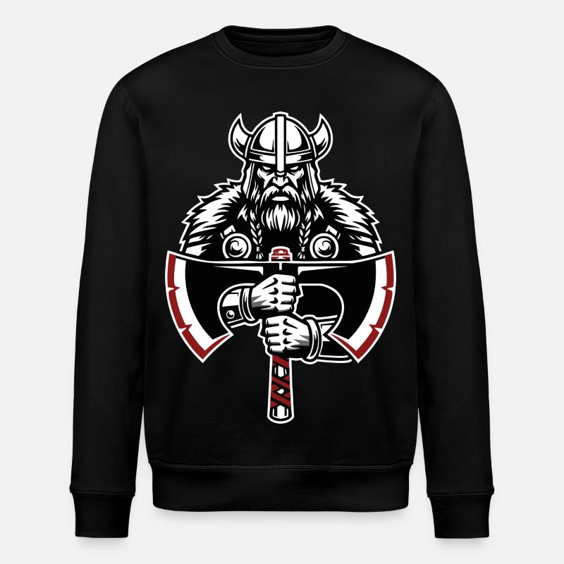 Wikinger-Schild-Runen Keltische Knoten-Maskottchen - Stanley/Stella Unisex Bio-Sweatshirt ROLLER - Schwarz