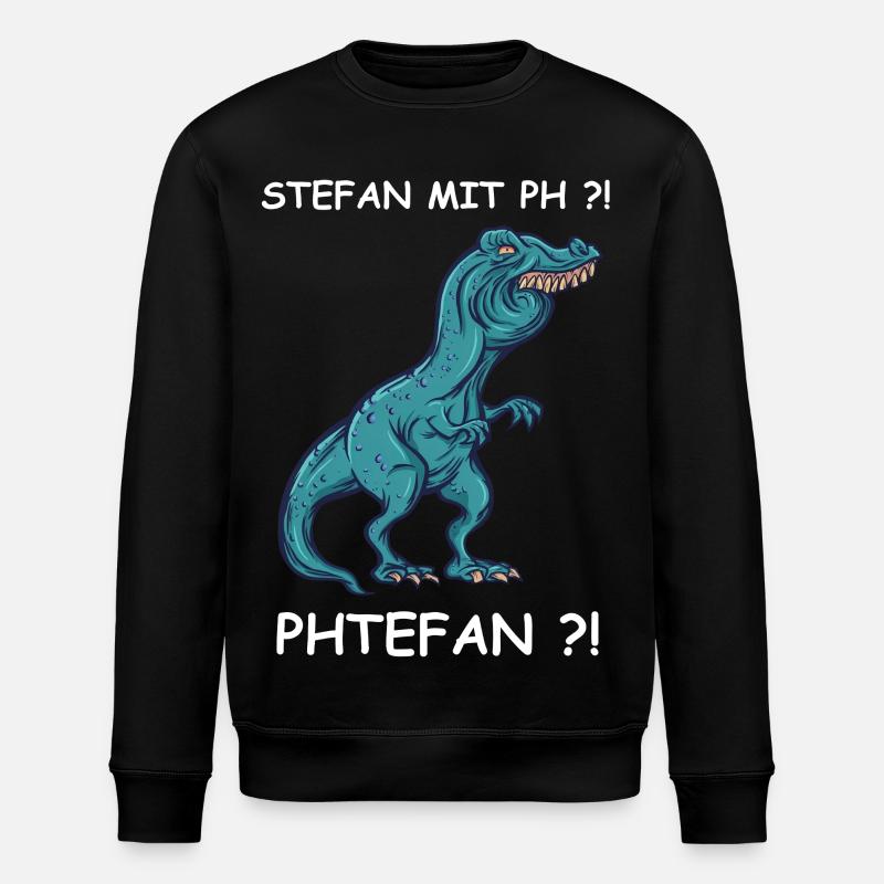 Blauer Dino mit Kick | Stefan - Stanley/Stella Unisex Bio-Sweatshirt ROLLER - Schwarz