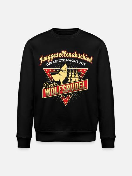 Junggesellenabschied Wolf JGA - Stanley/Stella Unisex Bio-Sweatshirt ROLLER - Schwarz