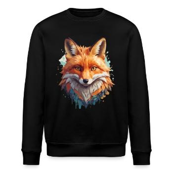 Fox Cartoon Portrait Cool Colorful - Stanley/Stella ROLLER Unisex Organic Sweatshirt - black - Front - Nik (191cm)