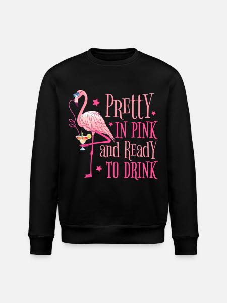 Flamingo JGA Party Pretty In Pink Klar til å drikke - Stanley/Stella ROLLER økologisk unisex-sweatshirt - svart
