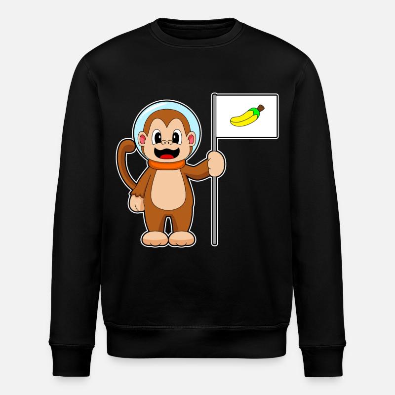 Singe, Banane, Astronaute, Espace - Sweat bio ROLLER Stanley/Stella Unisexe - noir