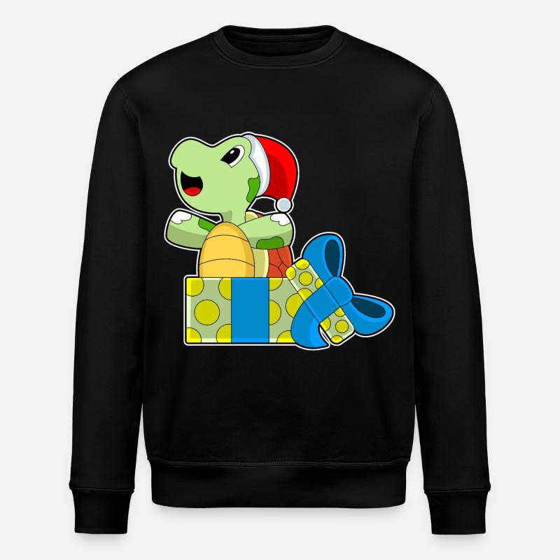 Turtle Christmas Packages - Stanley/Stella ROLLER Unisex Organic Sweatshirt - black