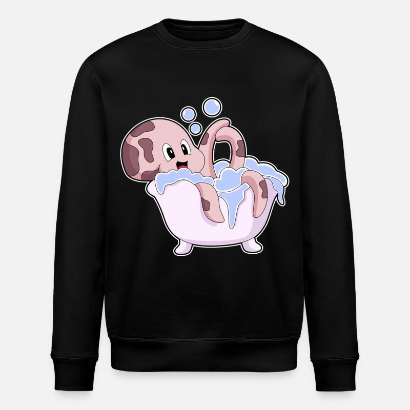 Octopus Bath Bathtub - Stanley/Stella ROLLER Unisex Organic Sweatshirt - black