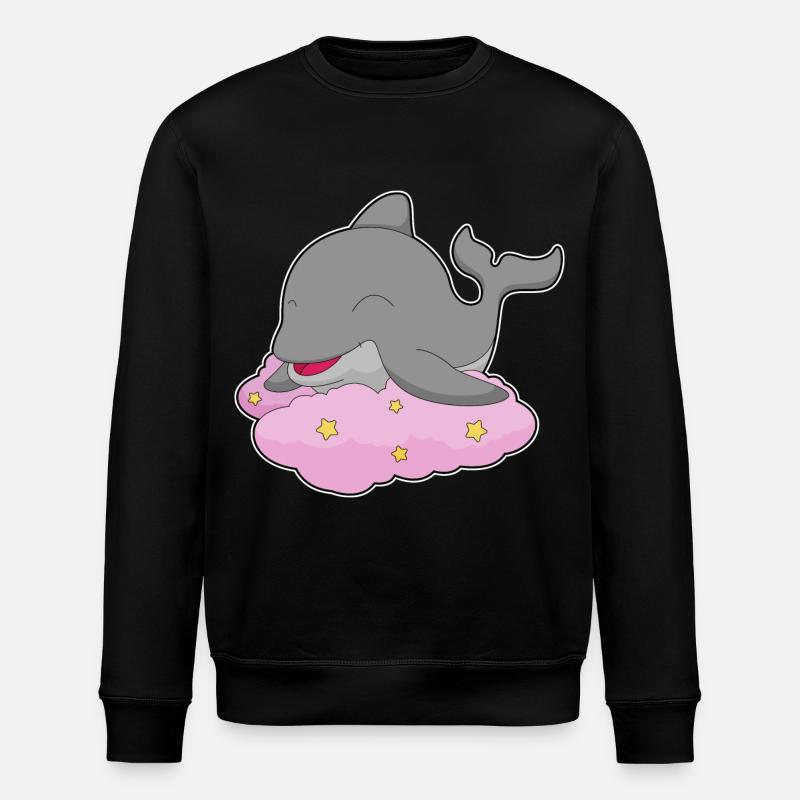 Dauphin Nuages Étoiles - Sweat bio ROLLER Stanley/Stella Unisexe - noir