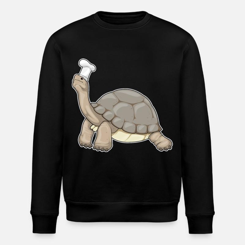 Turtle Chef Chef Hat - Stanley/Stella ROLLER Unisex Organic Sweatshirt - black
