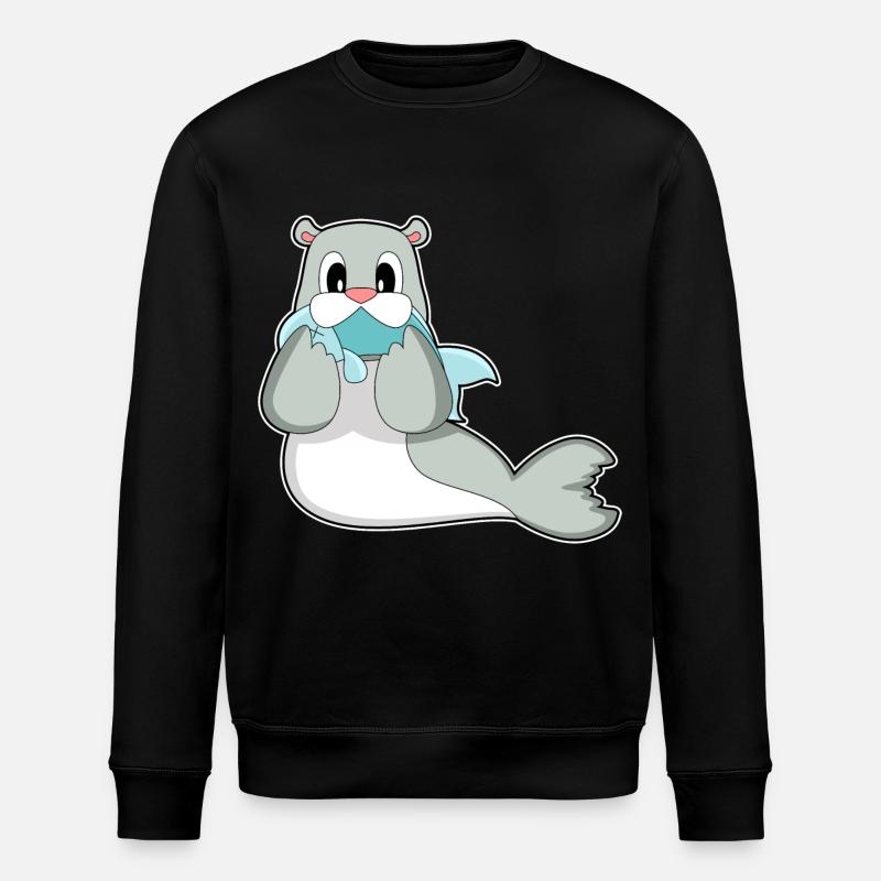 Poisson phoque - Sweat bio ROLLER Stanley/Stella Unisexe - noir