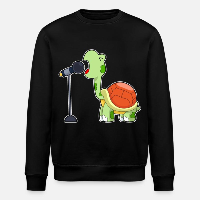 Turtle Singer Microphone Music - Stanley/Stella ROLLER Unisex Organic Sweatshirt - black