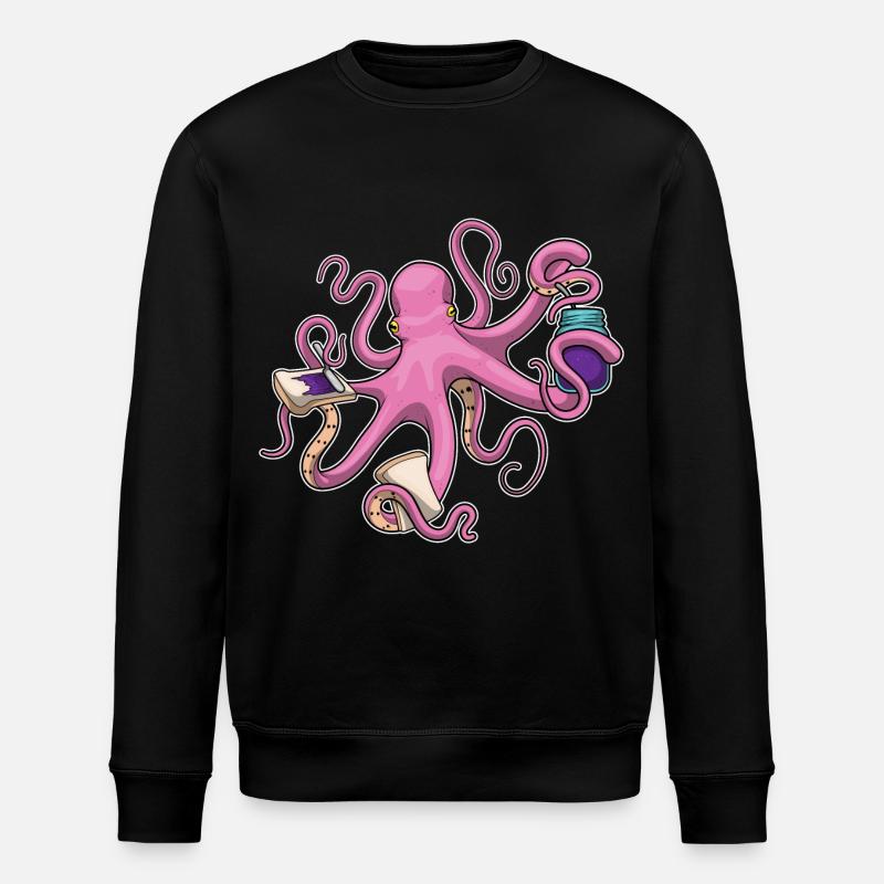 Octopus Sandwich - Stanley/Stella ROLLER Unisex Organic Sweatshirt - black