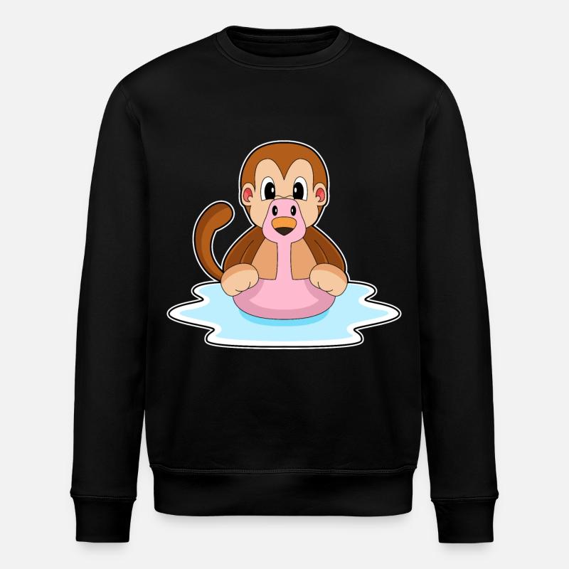 Affe Flamingo - Stanley/Stella Unisex Bio-Sweatshirt ROLLER - Schwarz