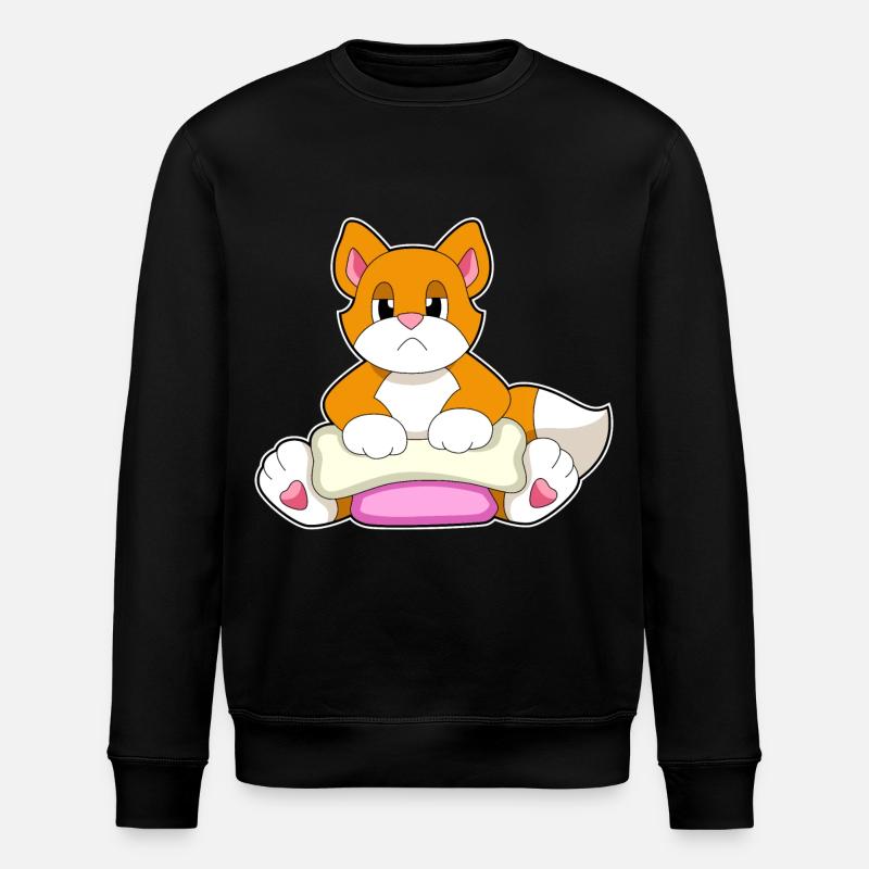 Katze Knochen - Stanley/Stella Unisex Bio-Sweatshirt ROLLER - Schwarz