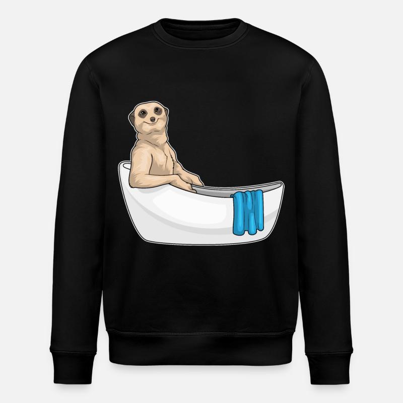 Meerkat Bathing Bathtub - Stanley/Stella ROLLER Unisex Organic Sweatshirt - black